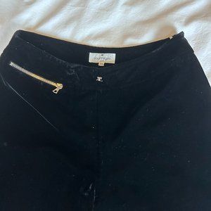 Courreges Vintage Womens Black Velvet Pants Size 38 (EU) US Small